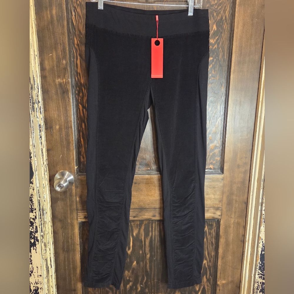NWT XCVI WEARABLES Black Ruched Women's Leggings Sz S